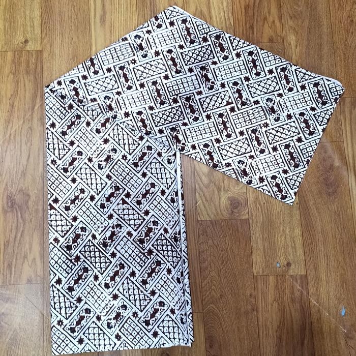 kain batik jarik samping motif anyam latar putih jogja solo