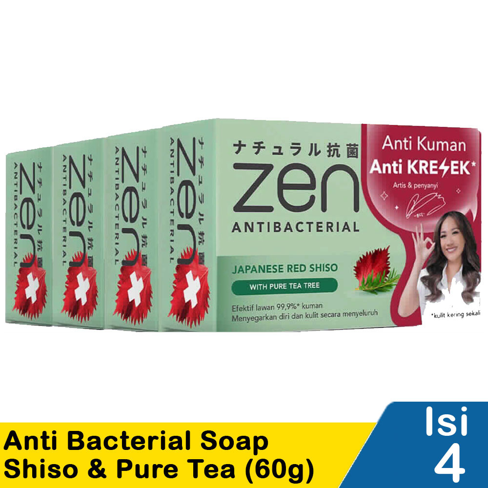 ZEN ANTI BACTERIAL BODY SOAP SHISO&PR TEA.TR 4x70/60g