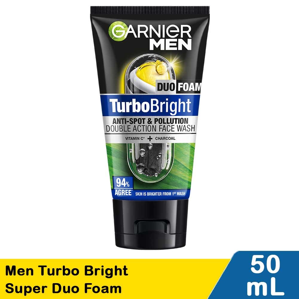 GARNIER MEN TURBO BRIGHT SUPER DUO FOAM 50mL