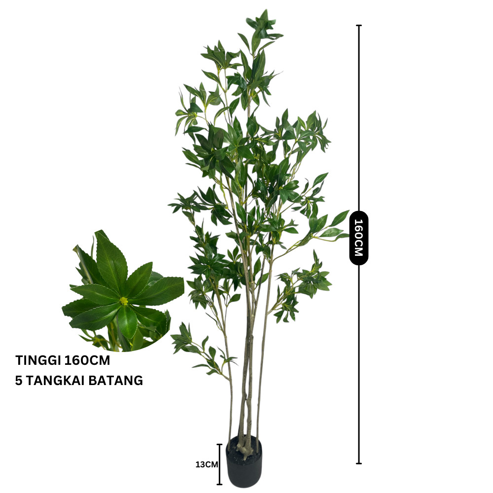 Pohon Ficus/ Karet Kebo / Ficus Elastica artificial Tinggi 160CM dekorasi rumah / CZ-32