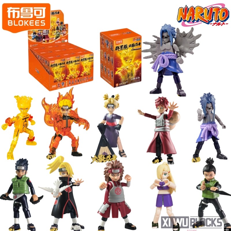 BLOKEES Naruto Building Block Doll Uchiha Sasuke Gaara Splicing Movable Model Nara Shikamaru Deidara