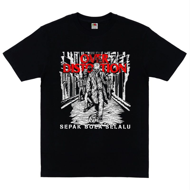 Over Distortion - Sepak Bola Selalu Tshirt black /Kaos Over Distortion