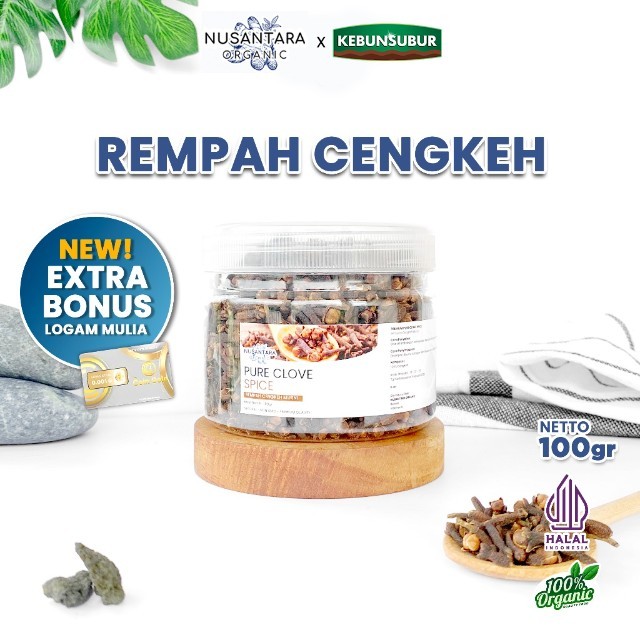 Nusantara Organic Cengkeh Kering Organik Rempah Alami Clove Rimpang Bumbu Masakan Sehat 100gr Kebun 