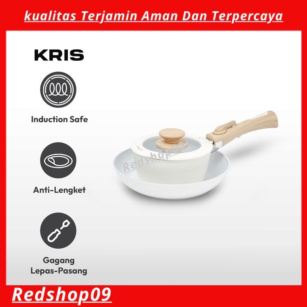 Kris Valerie Set Wajan Penggorengan & Panci Saucepan Detachable