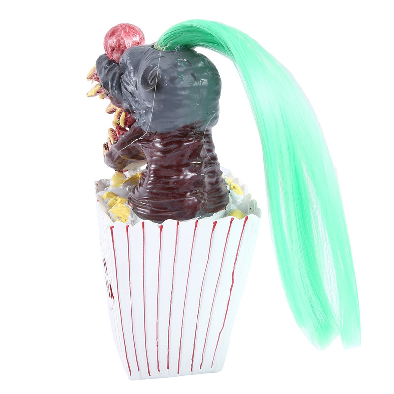 NOCM 1 PCS Halloween Clown Decoration Popcorn Clown Scary Clown Head Statue Resin Craft Clown From S