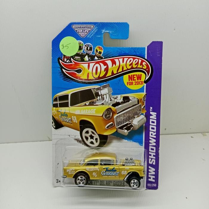 ANS99 HotWheels    55 CHEVY BEL AIR  GASSER  GOLD  AMBC(A)-514card bubble minus