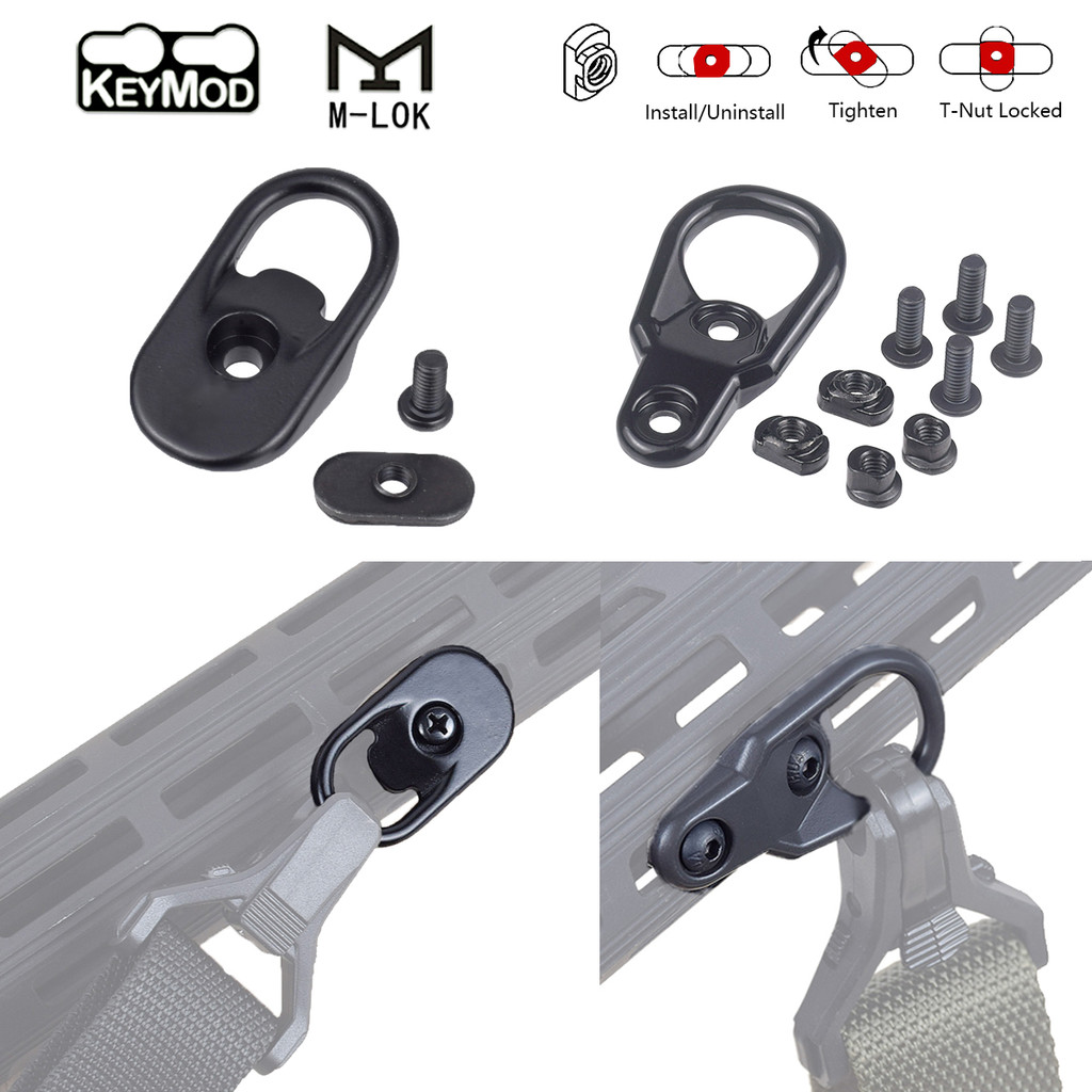 Tactical MLOK Sling Mount KeyMod Sling Swivel 10pcs M4 Screws and Nuts M-LOK KeyMod System Hunting A
