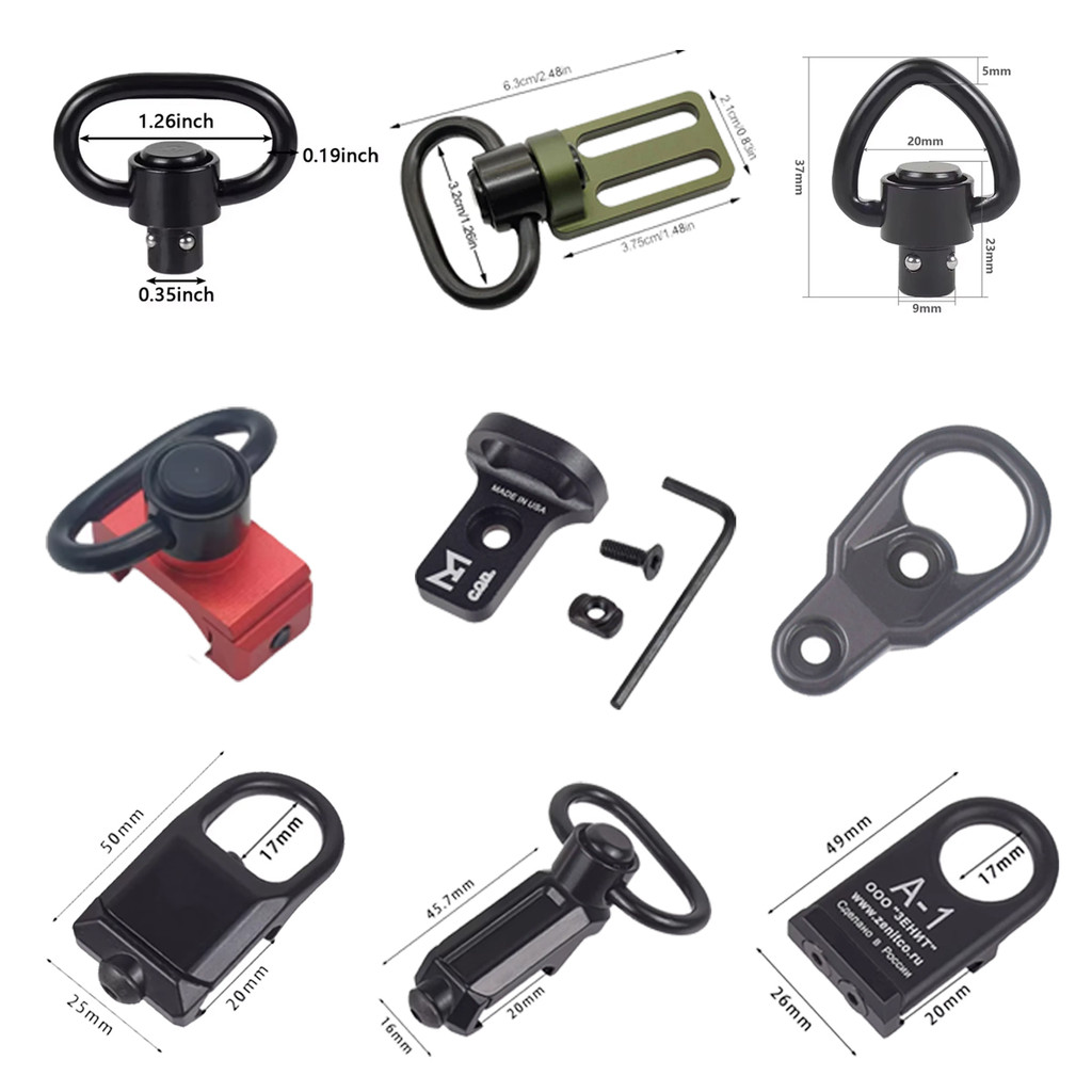 QD RSA GBB Swivel Sling Mlok KeyMod AR15 AK Scope Mount 20mm Pictinny Rail Sling Mount Attachment Ad