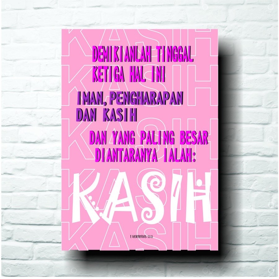 Wall Decor Rohani Pajangan Dinding quotes Alkitab Kristen 20x30cm