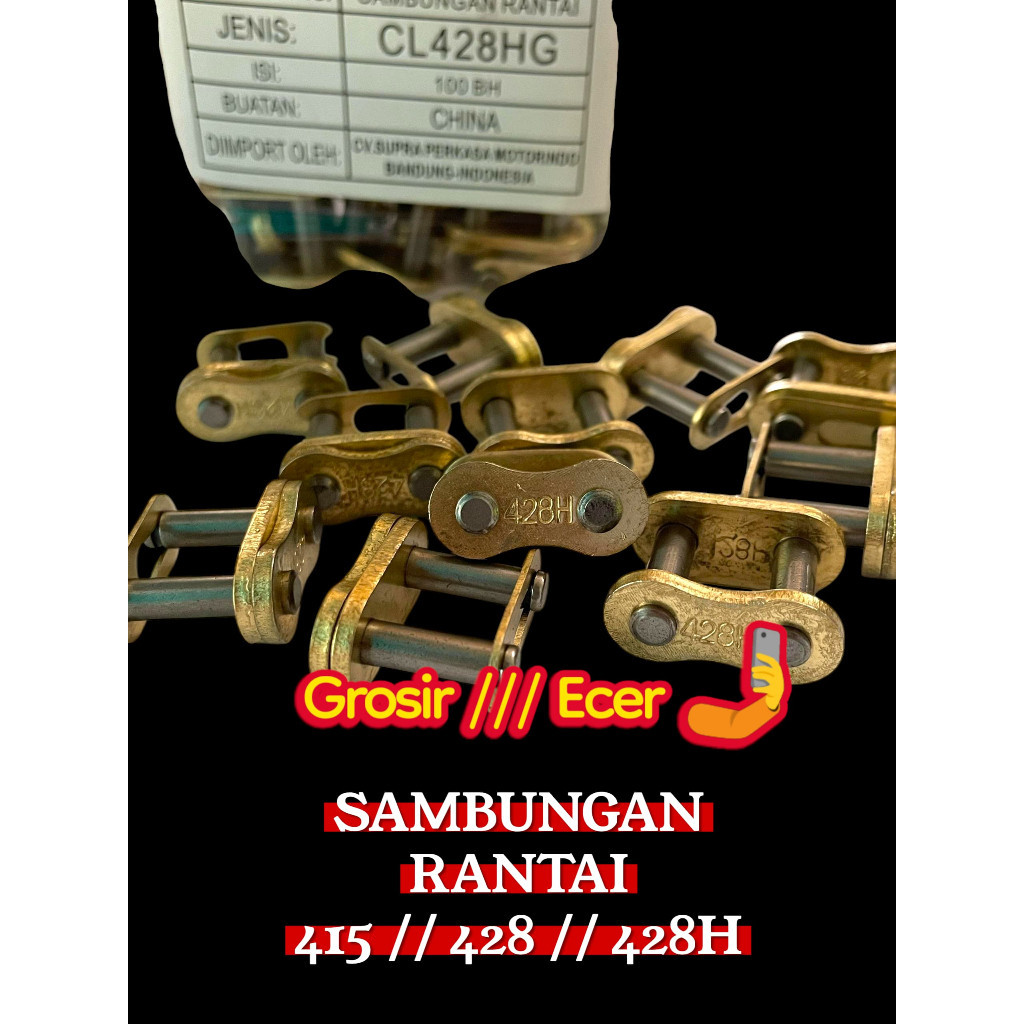 MATA RANTAI SAMBUNGAN RANTAI GOLD 428HG KC racing