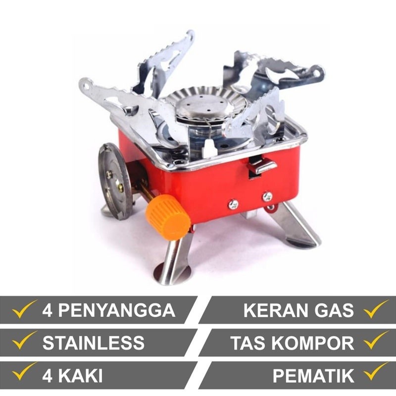[Free Tas Serut] Kompor Gas Portable Stove / Kompor Gas Mini / Kompor Gas Camping / Kompor Gas Lipat