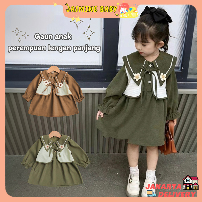 6 Bulan - 4 Tahun Gaun Anak Perempuan Import Model Rajut Rompi Baju Anak Perempuan Dress Korea Gaun 