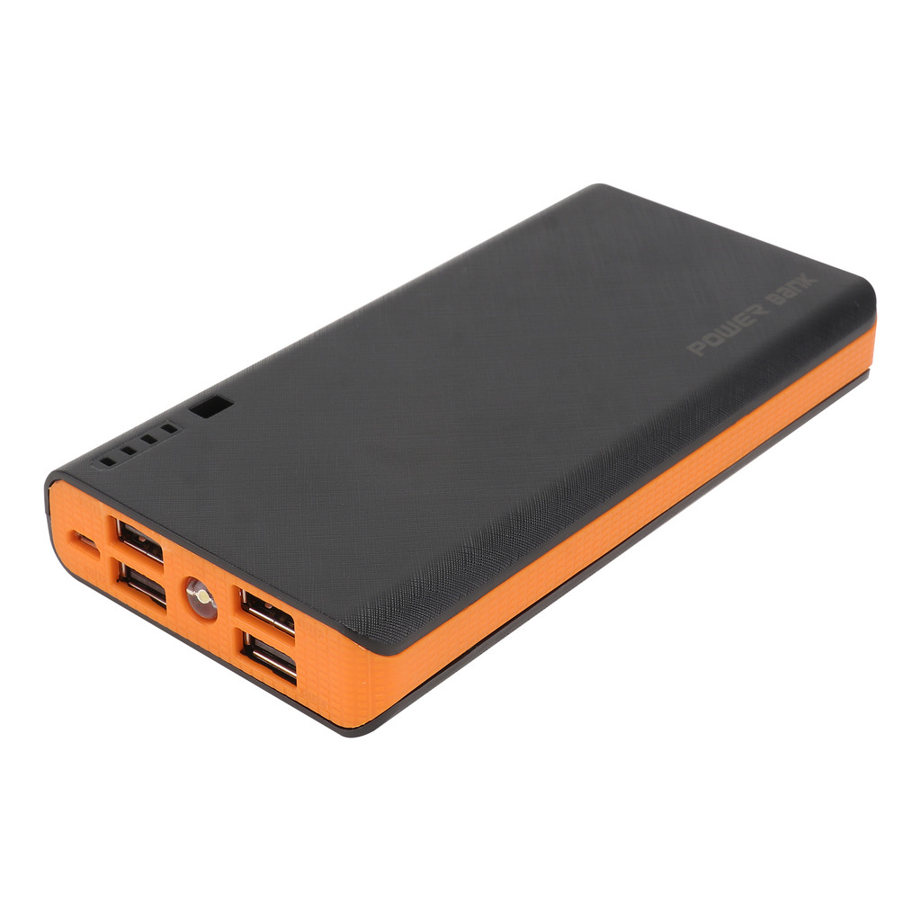 Portable 6X 18650 Power Bank Case Orange PCB Board Power Bank Case Four USB LED Mobile Instrument Ac