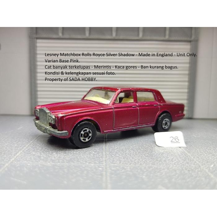 DCT... Lesney Matchbox Rolls Royce Silver Shadow Merah England Varian Base Pink Unit Only Vintage
