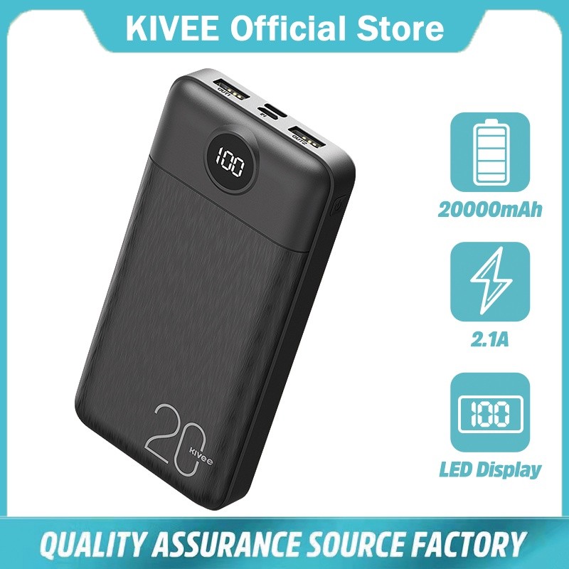(HOT)KIVEE Powerbank Fast charging mini Murah 20000 mAh Real Capacity Tipis ringan portabel Original