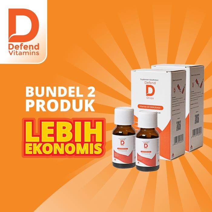 [zerov] Defend D Drops 15ml Vitamin D3 tetes untuk bayi/anak/dewasa