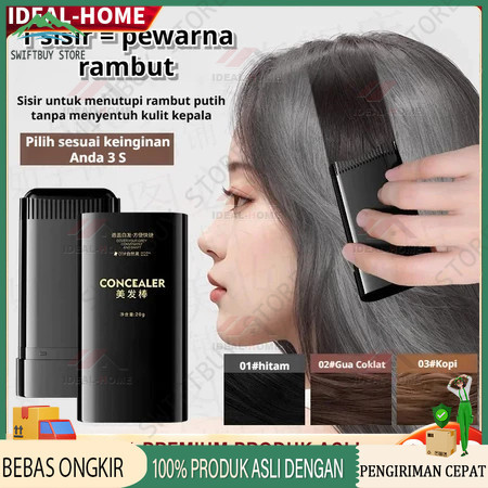 COD Sisir Dan Pewarna Rambut Portabel/Tutup Rambut Uban Dengan Mudah/Pewarna Rambut Hitam Coklat Tah