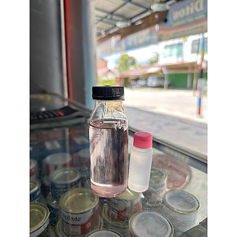 resin + katalis 100ml dan serat fiber 15 gram