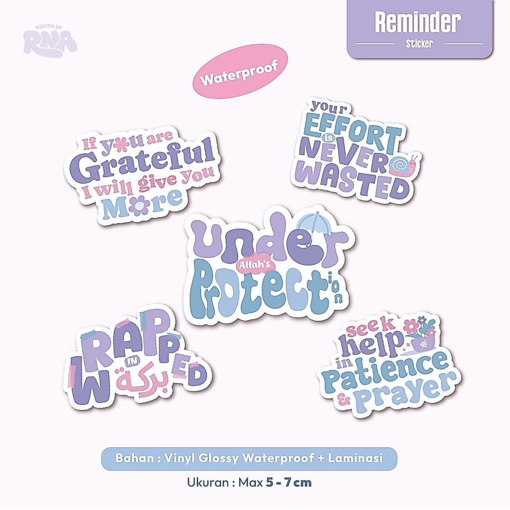 Reminder Sticker | Life Quote Islam Stiker | Vinyl Waterproof | Cute Dekorasi Laptop Tumblr