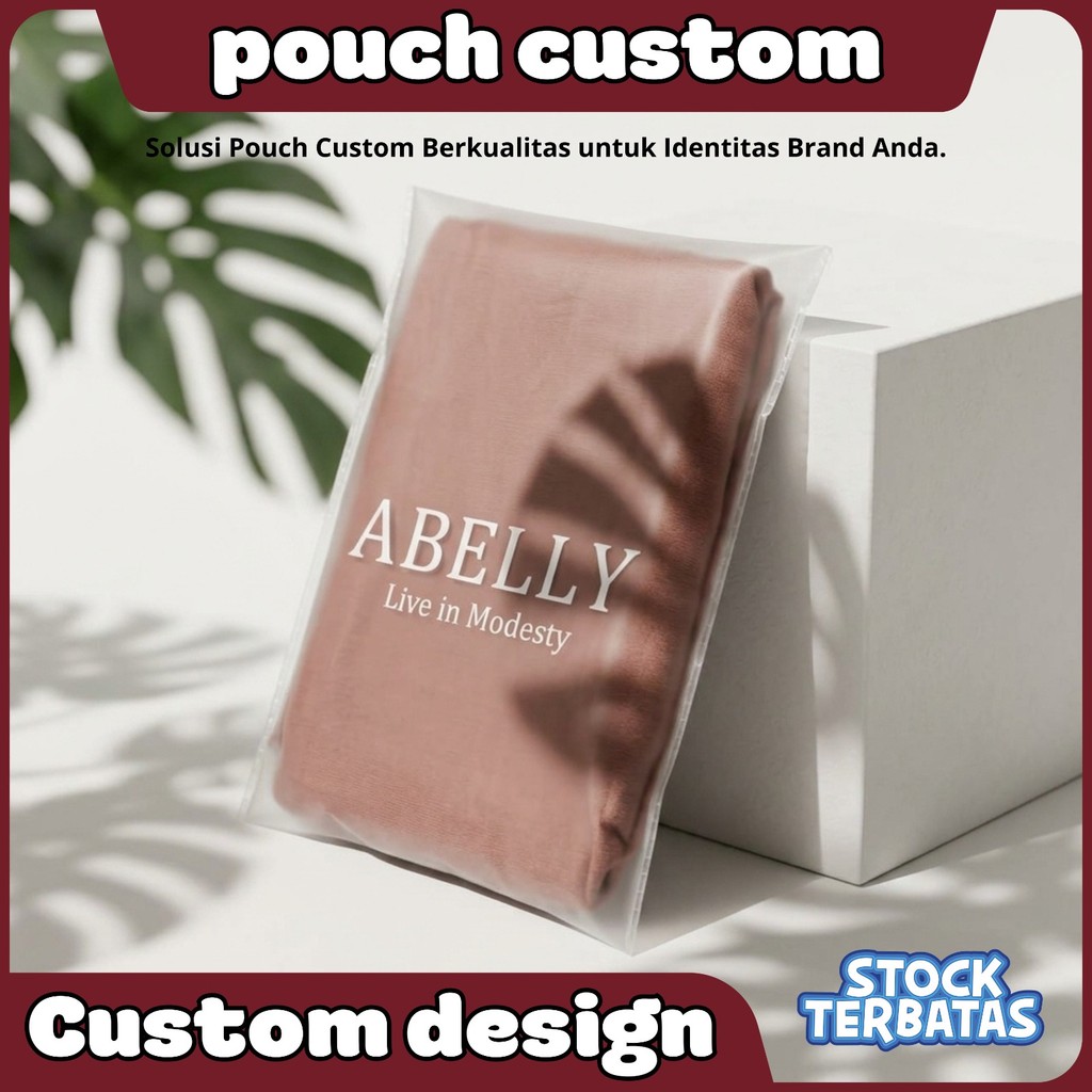 Pouch Transparan Bening PVC Premium Tanpa Zipper Mika Packaging Aesthetic Make Up Kemasan Custom