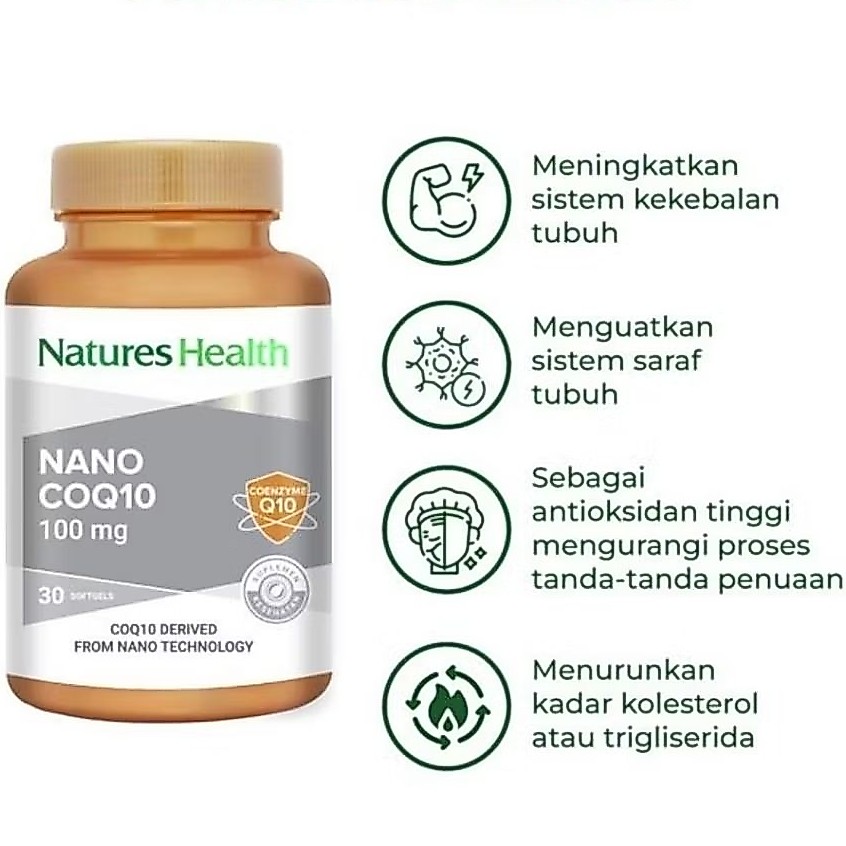 natures health nano COQ10 terbaik orgnlQ10 30pcs softgel
