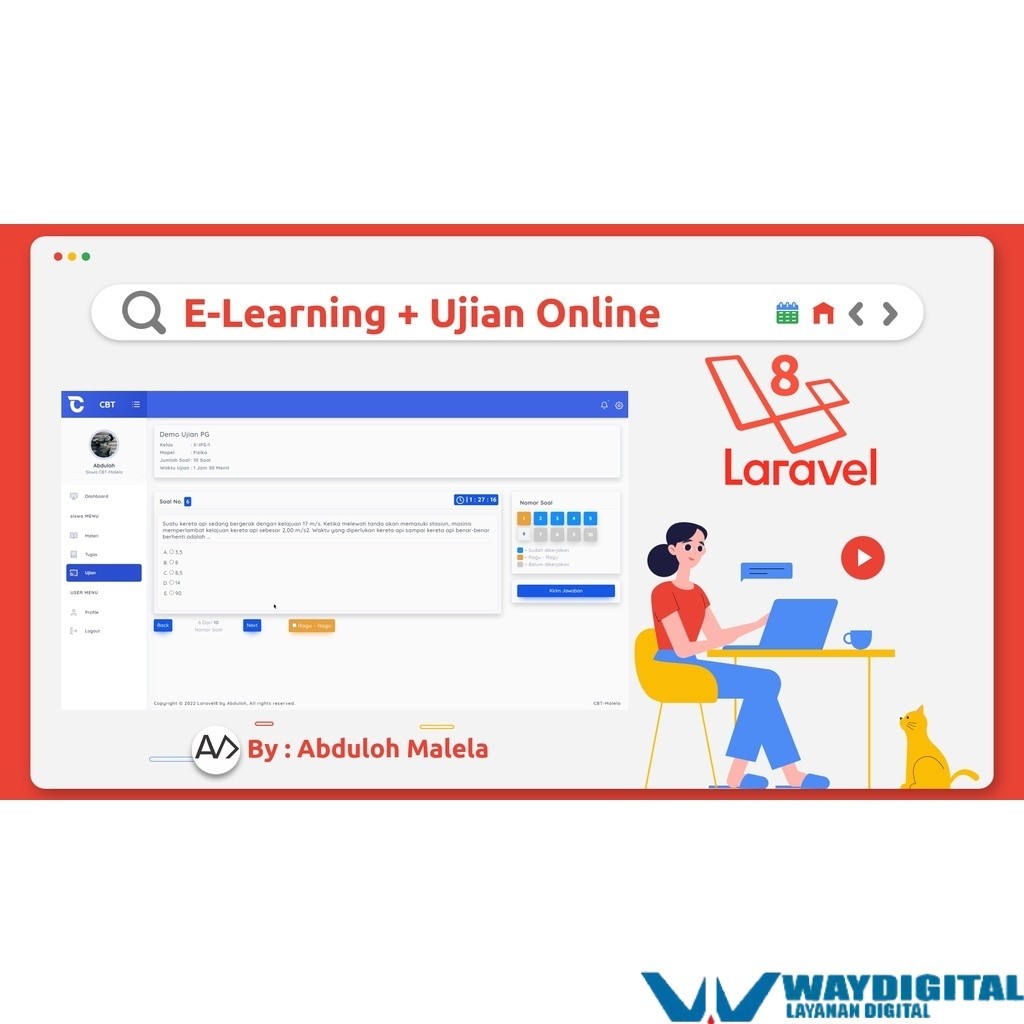 Aplikasi e learning & ujian Online berbasis website Laravel 8/9/10
