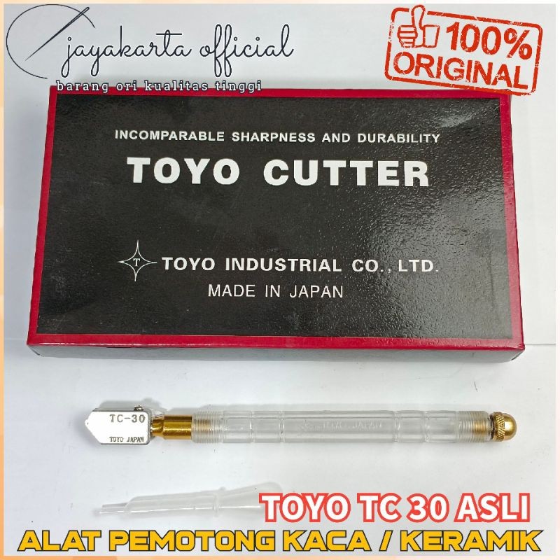 AUPSHOP Alat pemotong kaca toyo Tc 30 pisau potong kaca alat potong kaca asli alat potong kaca origi