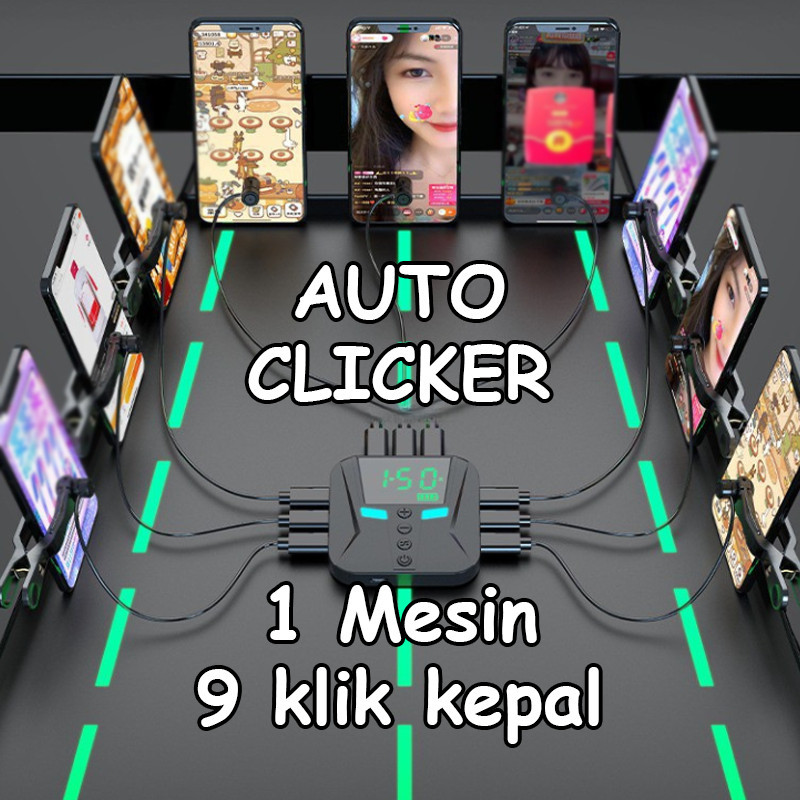 Auto Clicker Alat Tap Layar Ponsel Otomatis Multifungsi Port USB 1/2/4/8 Kepala untuk Live Streaming