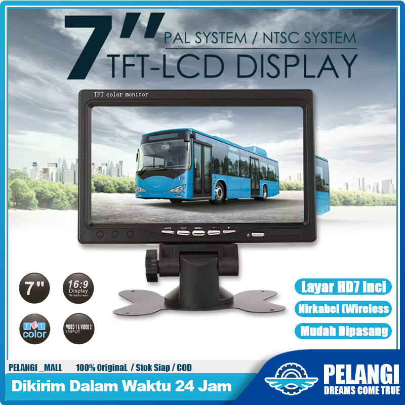 LCD TFT Monitor Kamera Parkir Mobil TFT LCD 7 Inch Monitor Mobil