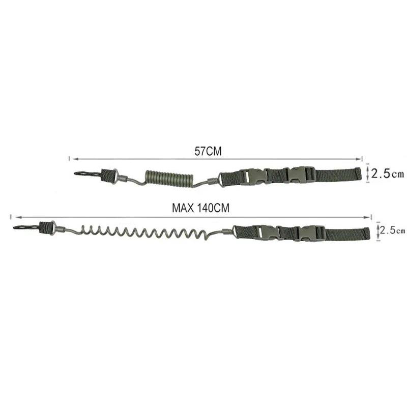 Tactical Pistol Spring Lanyard Gun Sling Strap Anti Loss Multi-purpose Elastic Key ain Safety Rope O