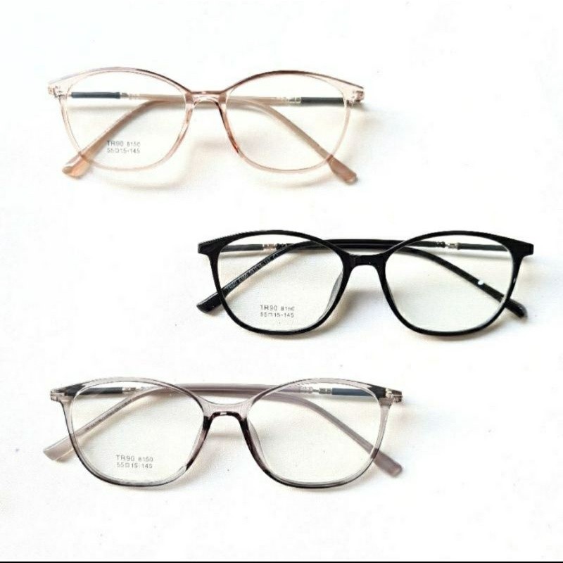 [HAM & STORE]  Kacamata Frame TR90 8150 Size 55-15-145 paket lensa radiasi Photocromic Minus silinde