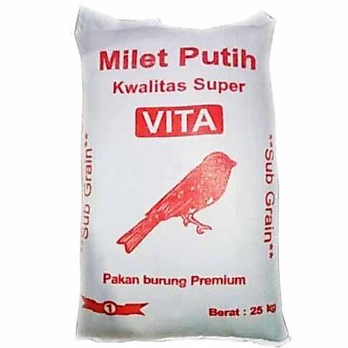 Pakan Burung Lovebird Milet Putih Vita Kiloan Milet Putih 1Kg