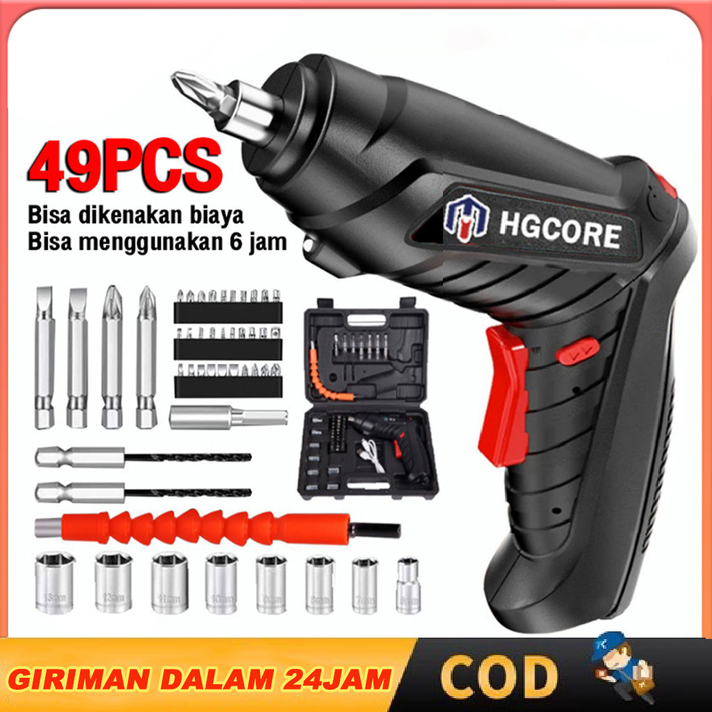 Set obeng listrik, obeng tanpa kabel, bor bertenaga baterai, bor mini, bor tanpa kabel, set obeng be