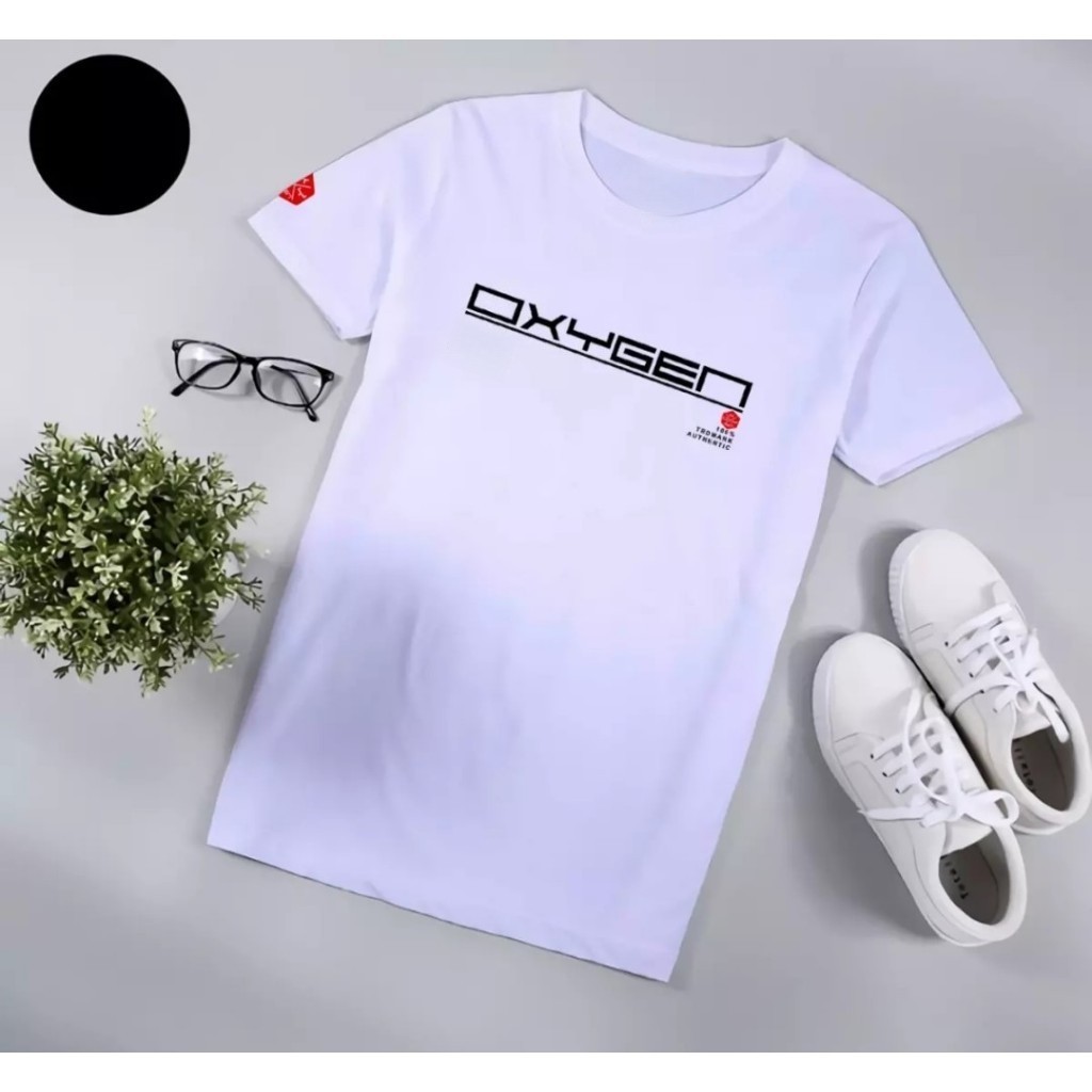 Kaos Pria OXYGEN Original Bahan Katun Lembut Premium Lengan Pendek Daily Outfit Pria Kekinian Anti G