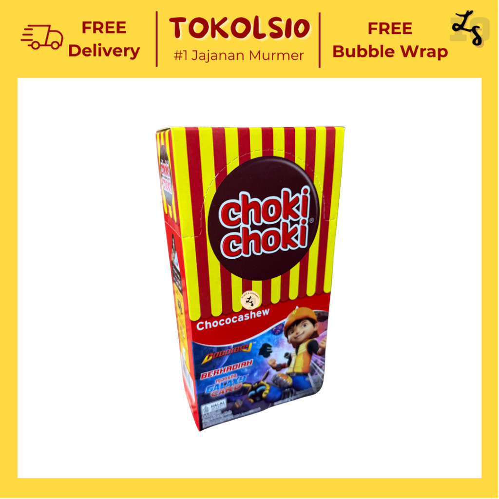 

Choki Choki Cashew Choco Pasta Cokelat Cemilan Anak 1 Box Isi 20 pcs