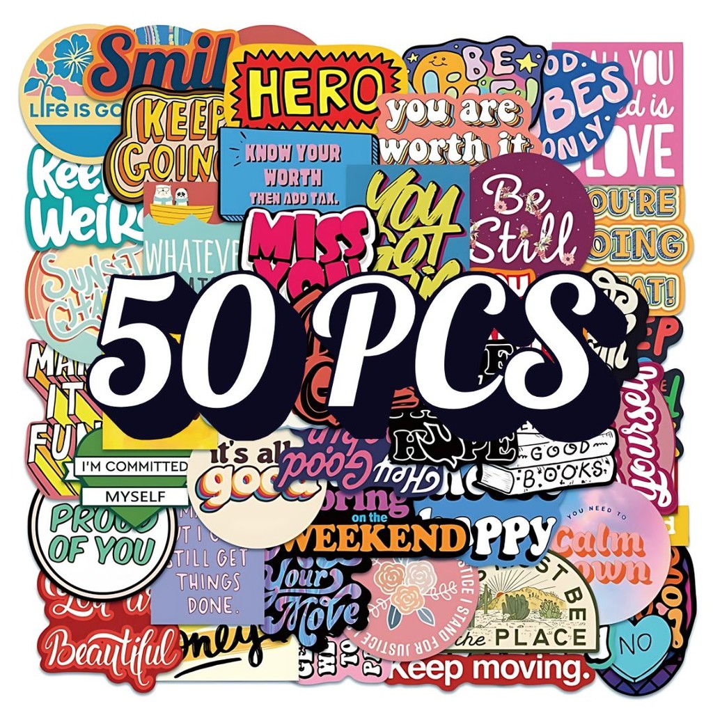 

Sticker Kartun Lucu Frasa Inggris – Inspirasi & Motivasi, Waterproof Anti Air, Untuk Motor, Helm, Laptop, HP, Botol, Journal, Koper