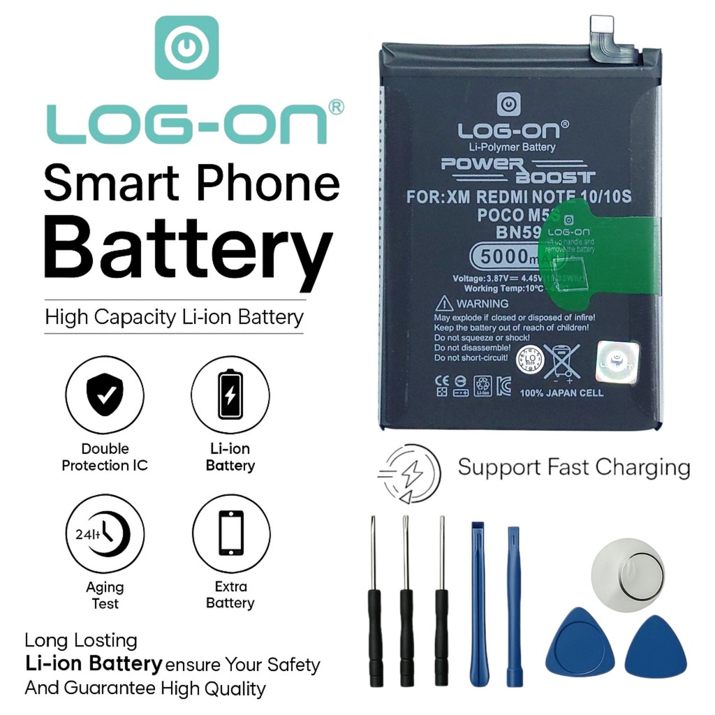 Log On - BN-59 Xiaomi Redmi Note 10 4G / Note 10s Power Boost Double Protection IC Battery Baterai B