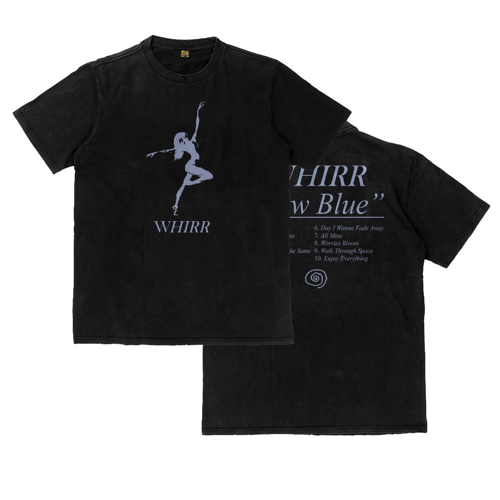 (COD) Kaos Whirr Raw Blue Band Shoegaze Kaos Tebal T Shirt Katun Flexinc 16s Heavyweight