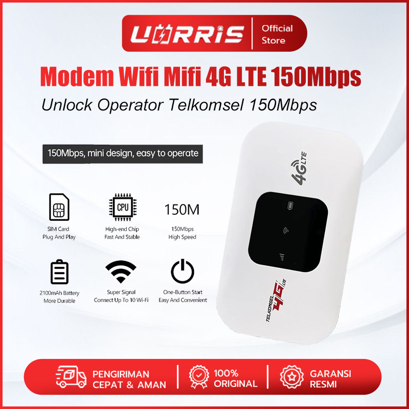 UORRIS MIFI MODEM WIFI 4G UNLOCK OPERATOR Perdana 150 Mbps 4G Portable Mobile WiFi USB Mobile WiFi M