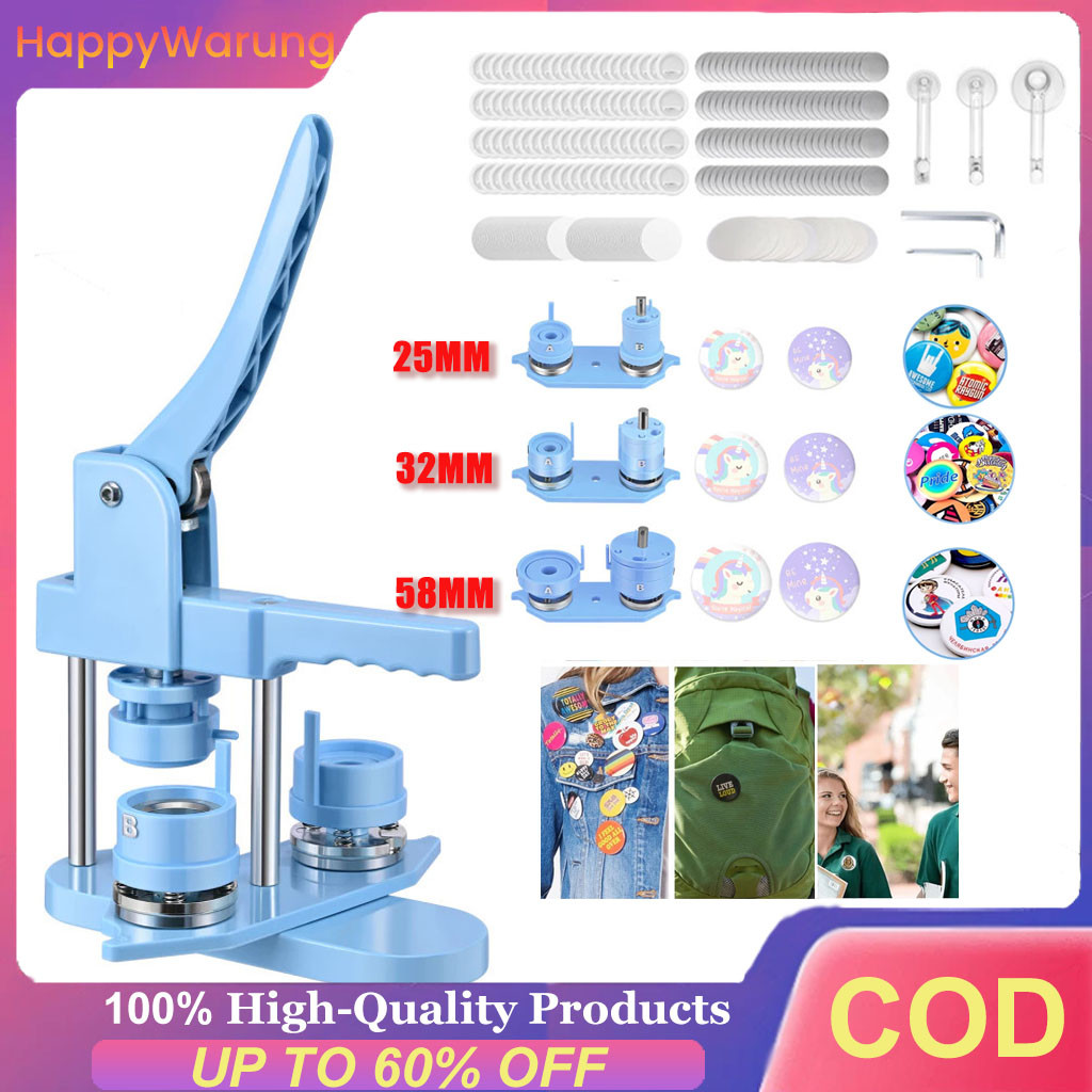 

Local Stock+COD Pembuat Lencana Berulir DC-109, Cetakan 25/32/58mm, Cetakan Pembuat Lencana Tombol Putar yang Ditingkatkan, Kit Pembuat Lencana DIY dengan 300 Bagian Lencana