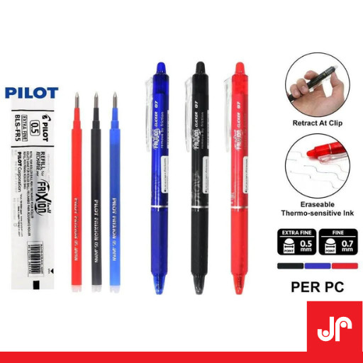 

PILOT FRIXION CLICKER ERASABLE BALL PEN BLRT-FR / PILOT FRIXION BALLPEN 0.7MM 0.5MM / PULPEN PILOT SATUAN PCS