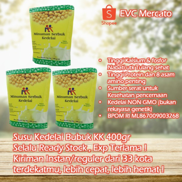 

JAMIN MURAH !!!Susu Kedelai Bubuk KK Minuman Serbuk Kedelai Soya Bean non GMO 1 pack 400gram(BISA LANGSUNG ORDER)