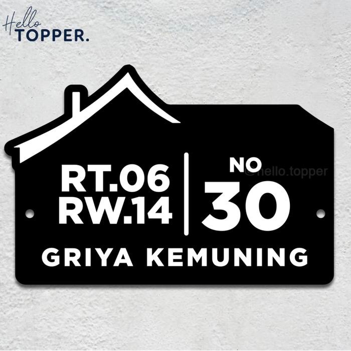 

Custom Plat Nomor Rumah Akrilik Timbul Sign Nomor Rumah 30x20