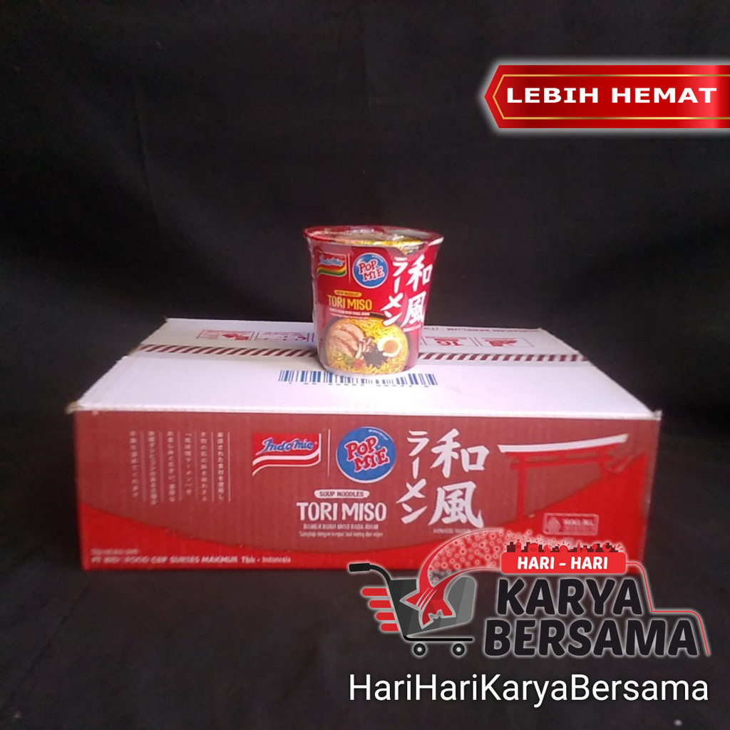

MAKANAN MI INSTAN POP MIE TORI MISO RAMEN CUP PER KARTON ISI 12'S X 77GR
