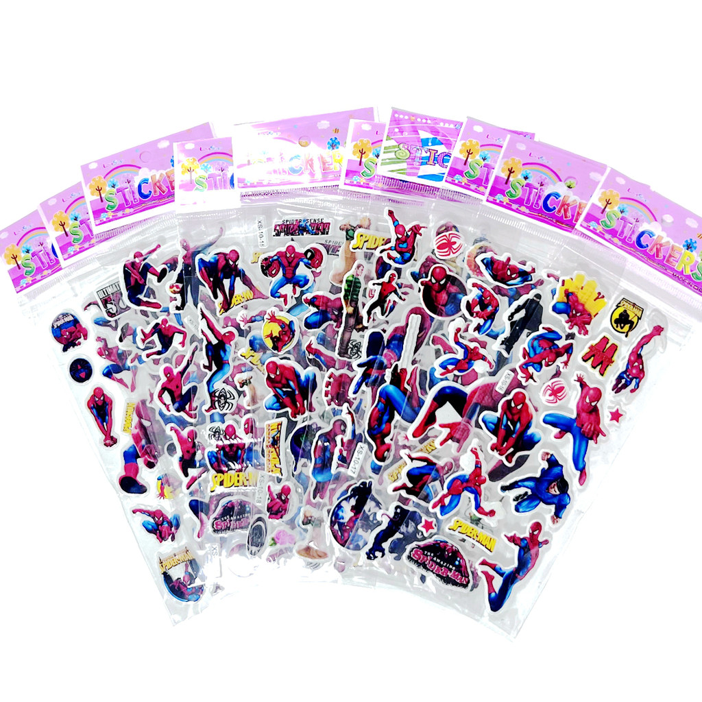 

12pcs Disney Spider Man Bubble Sticker Kawaii Cartoon Anime Marvel Dimensional Puffy Bulk 3D Book Stickers Pack Kids Toy Gift