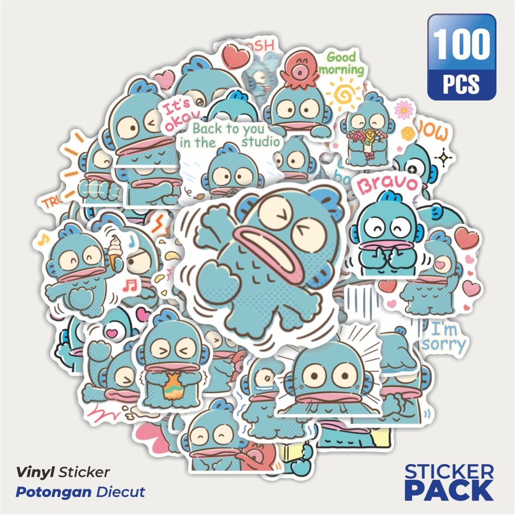 

Super Hemat! 100 PCS Stiker Kartun Karakter Hangyodon Waterproof Aesthetic- Untuk Laptop, Motor, dan Helm - Paper Stationery Pack