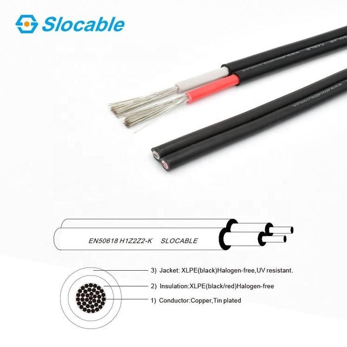 Kabel PV SLOCABLE 2x6mm pv1f Twin Core 2 x 6mm Solar Panel Surya pv-1f Terlaris
