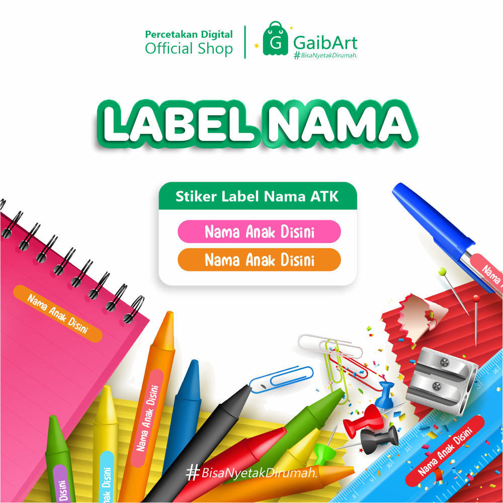 

GaibArt Nyetak Stiker Vinyl Waterproof Label Nama 200pcs 5 x 0.7 cm Pena / Pulpen / Pensil / ATK Peralatan Sekolah