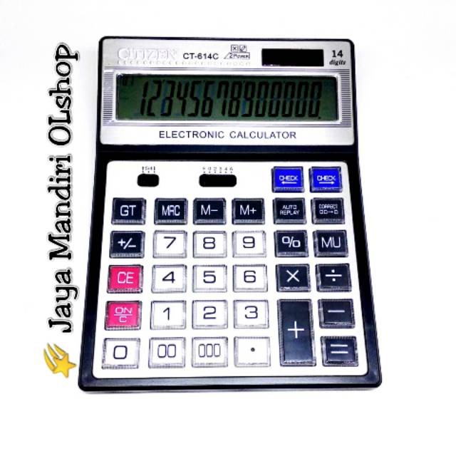 

Kalkulator Citizen CT- 614C / Kalkulator Citizen CT-614-C Tombol Besar Mika 14 Digit 2 Power