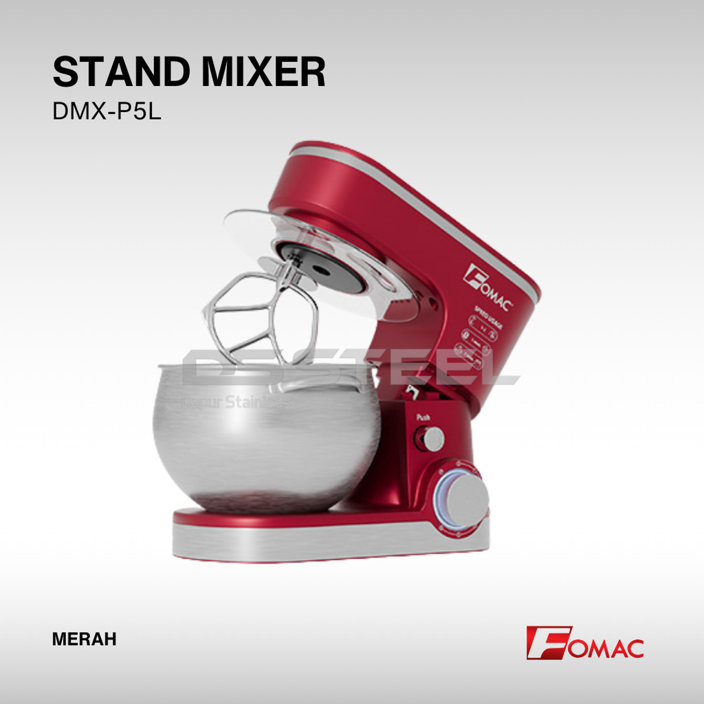 FOMAC Stand Mixer DMX-P5L Merah / Planetary Mixer 5 Liter DMX P5L